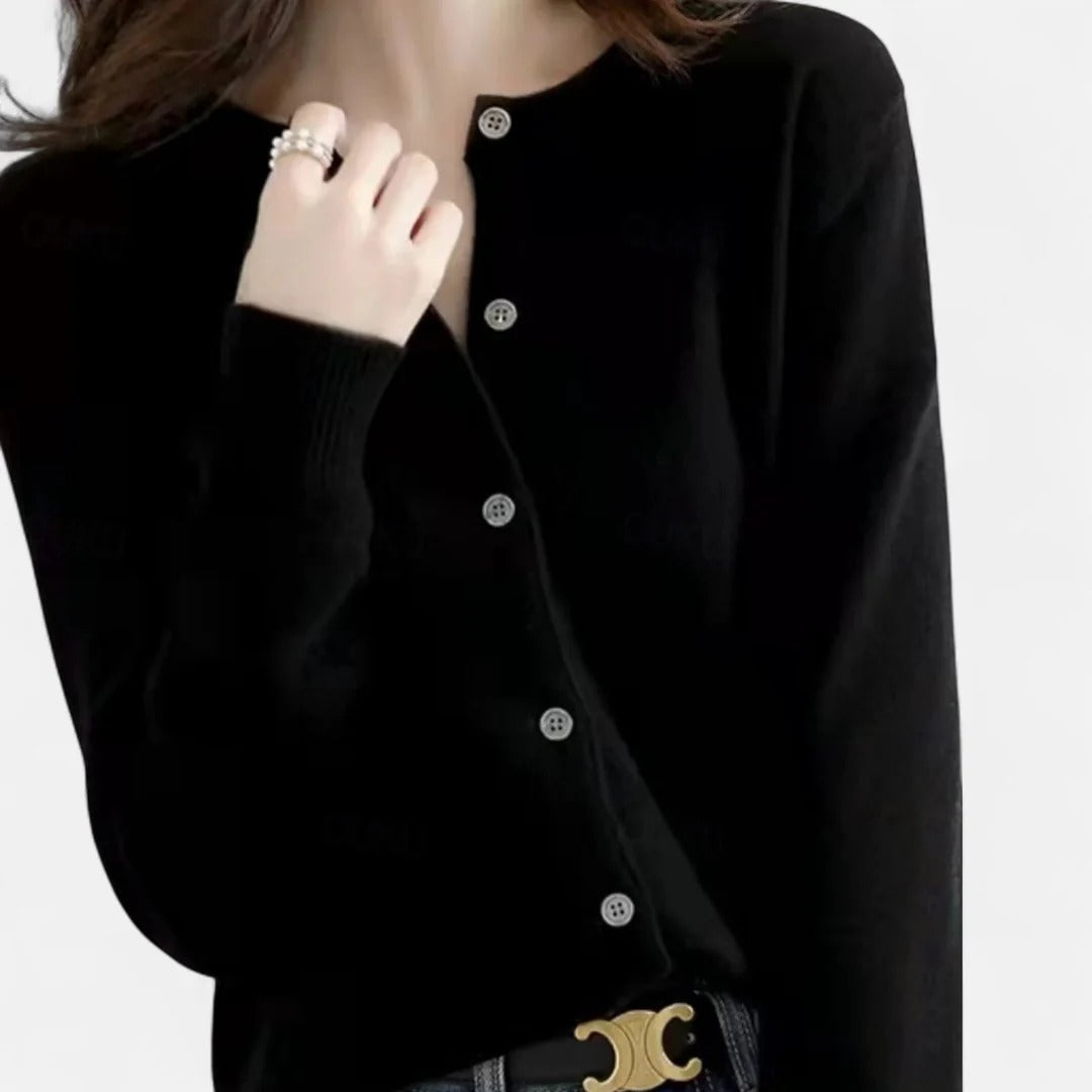 Rosvani | Women’s Knit Cardigan with Round Neck