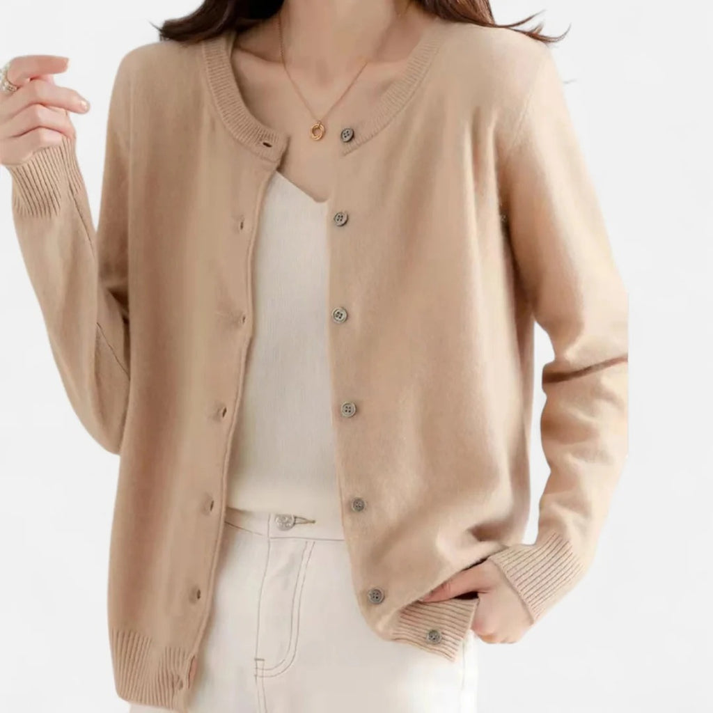 Rosvani | Women’s Knit Cardigan with Round Neck