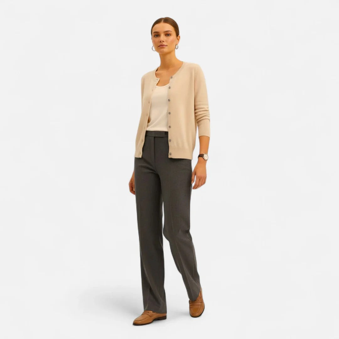 Rosvani | Women’s Knit Cardigan with Round Neck