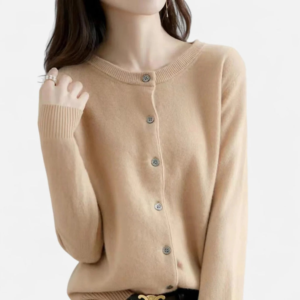 Rosvani | Women’s Knit Cardigan with Round Neck